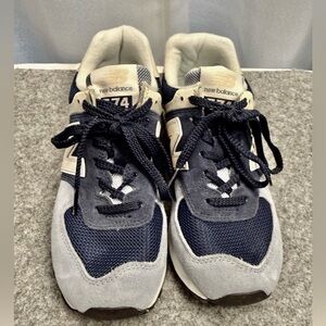 New Balance 574 Blue and Light Gray Sneakers